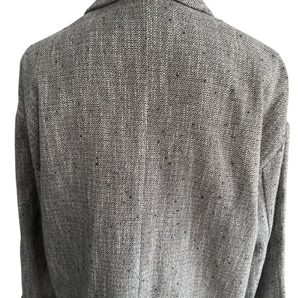 EILEEN FISHER Gray Patterned Lightweight Linen Blend Blazer Jacket Size Small - Picture 4 of 8